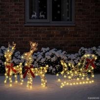 Elnių tempimo roges 160 LED Šilta balta 30 x 12 x 545 cm PET