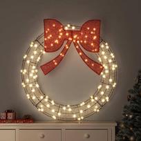 Vainikas 150 LED Šilta balta 121 x 121 x 10 cm Ratanas