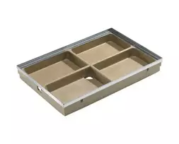 Vanna ar cinkota tērauda malu Aco Vario 00398, polimērbetons, cinkotais tērauds, 60 cm x 40 cm