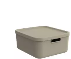Uzglabāšanas kaste ar vāku Rotho Albula, 20 l, bēša, 39.5 x 35.5 x 17.7 cm