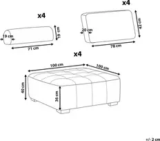 Sofa Beliani Moduulinis baldų komplektas 4 asmenims TIBRO šviesiai smėlio spalvos
