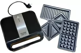 Sumuštinių keptuvas Vaflių, sumuštinių keptuvė ir grilius trys viename Sidabrinis Style 002453