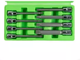 3/8" PAVAROS 110 MM (ILGIO) ŽVAIGŽDĖS "TORX" TIPO GALVUČIŲ-ANTGALIŲ RINKINYS, 8VNT. DS1233