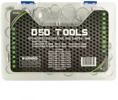 91 VNT. ĮVAIRIŲ NERŪDIJANČIO PLIENO ŽARNŲ SPASTUVŲ RINKINYS 8 – 44 mm DS1451