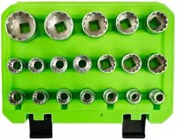 19 VNT. 1/2" JUNGTIES „GEAR LOCK“ GALVUTĖS 8–32 MM DS1316