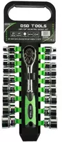 19 VNT. 3/8″ GALVUČIŲ RINKINYS SU TERKŠLE, 6–24 mm6-24mm DS1339