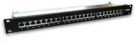 DATACOM 19" STP 24 prievadų CAT6A LSA 1U juodos spalvos skydelis (3x8p) / VL