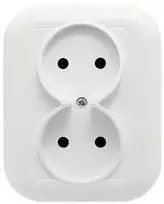 Gniazdo Dvigubas lizdas be išvado 2x2p 16A, 250V, su ventiliatoriumi, baltas