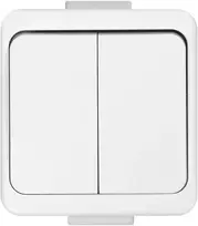 Łącznik Dvigubas jungiklis 10A, 250V, IP44, SMART, baltas