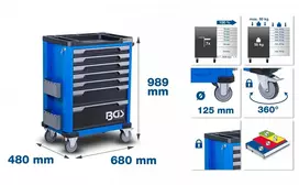 Bgs Technic Serviso įrankių vežimėlis BGS | 7 stalčiai | 246 įrankiai (6068)
