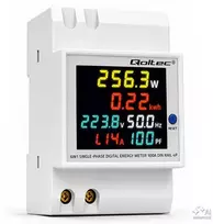 Qoltec Vienfazis skaitiklis 6v1 | energijos suvartojimo matuoklis ant DIN bėgelio | 230V | 100A | LCD | CT | 3P