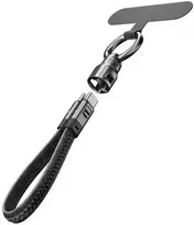 EXTRALINK SMART LIFE CABLE 240W USB-C - USB-C RAKTŲ PAKABUKAS, 22CM, NYLONO PINIMAS, JUODA