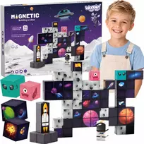 WOOPIE magnetiniai konstruktoriaus kubeliai Cosmos 74 vnt.