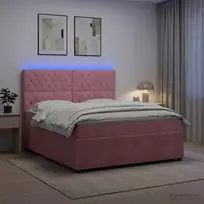 Lova LED lovos čiužinys su LED apšvietimu Rožinė 160 x 200 cm