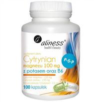 Aliness Magnio citratas 100 mg su kaliu ir vitaminu B6 maisto papildas 100 kapsulių