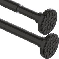 Teleskopinis dušo užuolaidos strypas be gręžimo, 85–155 cm, juodas, Ø32 mm