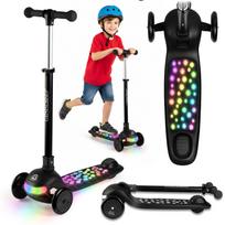 Triratis balansinis paspirtukas vaikams Ricokids Glowi su LED ratais, juodas