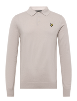 Lyle & Scott - Cotton Merino Long Sleeve Knitted Polo - Marškinėliai ilgomis rankovėmis - Smėlio