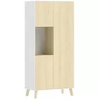 170 cm virtuvinė spintelė, moderni spintelė su atvira lentyna, reguliuojamomis lentynomis, natūralaus medžio išvaizdos