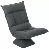 HOMCOM grindų kėdė su 360° pasukimu, 5 padėčių reguliuojamas atlošas, sulankstoma grindų sofa, meditacijos kėdė, paminkštinta, tinginio sofa svetainei, žaidimams ir skaitymui, tamsiai pilka