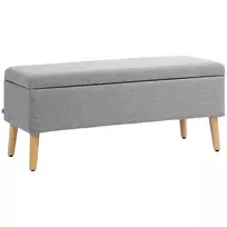 Minkštas suoliukas su daiktadėže, pilka 110 x 39 x 45 cm