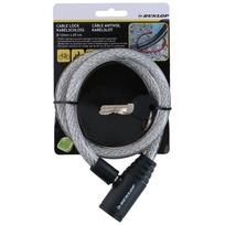 Dunlop spiralinė dviračio spyna su raktu, 65 cm, balta