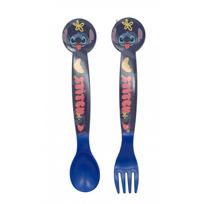 Disney Stitch Palms plastikinių stalo įrankių rinkinys su šaukštu ir šakute