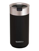 Quokka Boost Coffee Tumbler nerūdijančiojo plieno termo puodelis su sieteliu, 400 ml, Anglies juoda