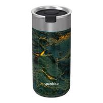Quokka Boost Coffee Tumbler nerūdijančiojo plieno termo puodelis su sieteliu, 400 ml, Žaliasis akmuo