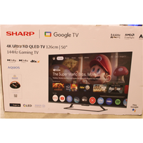 SALE OUT. Sharp 50HR7265E 50" (126cm) QLED 144Hz 4K Ultra HD Google TV, Dolby Vision, Dolby Atmos, Central Stand | SALE OUT. Sha