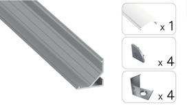 LED profilio komplektas ARRE kampinis, aliuminis, anoduotas, matinis dangtelis  3 m