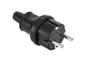 Rozečių blokai ir kištukai // Kištukai ir lizdai // Wtyczka  typu niemieckiego  16A/250V- IP44 (gumowa czarna) 2237