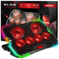 Blow 66-366# 6 ventiliatorių RGB nešiojamojo kompiuterio aušinimo padėklas, 6x9cm, 24cfm, 650RPM, USB, juodas