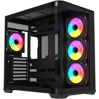 Krux Tano KRXD015, Midi Tower, ATX/E-ATX/mATX/Mini-ITX, 3x120mm priekyje, 1x120mm gale, 2xUSB 3.2, stiklo panelis, apšvietimas