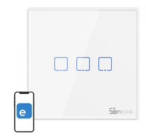 Smart Wireless Wall Switch Sonoff T2EU3C-RF 433MHz (3-channel)