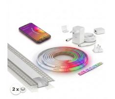 Rinkinys 1x LED RGBW juosta WHITE AND COLOR LED/20W/230V 2 m + 2x įleidžiami profiliai po 1 m