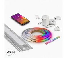 RINKINYS: 1x LED RGBW juosta WHITE AND COLOR LED/20W/230V 2 m + 2x įleidžiamas profilis po 1 m