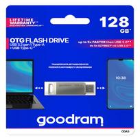 Goodram ODA3 128GB USB 3.2 atmintinė Type-A / Type-C, sidabrinė