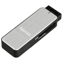 Hama 123900 USB 3.0 kortelių skaitytuvas SD ir microSD, juodas/sidabrinis