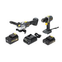 Įrankių komplektas GRUNDER CD-B0A18+AG-B0118E, 18V, 2Ah, 4Ah