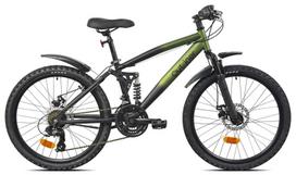 Dviratis kalnų Outliner, 24 ", juodas/žalias