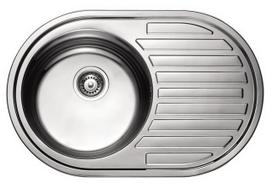 Nerūdijančio plieno plautuvė 7108 0.6 mm su sifonu 770x500x180x0.6