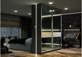 LED aliuminio profilis su GLAX flanšu baltas 2 m (įleidžiamas)