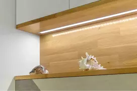 LED aliuminio profilis su GLAX flanšu baltas 3 m (įleidžiama)