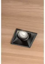 SALTO įleidžiamieji lubiniai šviestuvai, IP20, kvadratiniai, juodi