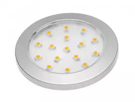 LED šviestuvas Lumino sidabrinis 12V DC, 1,5W, 16 SMD3528, šiltai baltas, 2 m ilgio laidas su