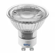 LED lemputė 5W, GU10, SMD 2835, šiltai balta, AC220-240V, stiklinė, spindulio kampas 38*,