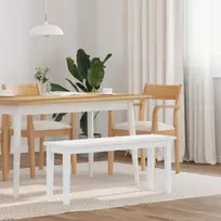 Suoliukas 110 cm Balta medžio masyvo guma
