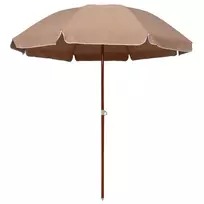Sodo skėtis nuo saulės su plieniniu stulpu, taupe, 240cm