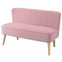 Dvivietė audinio sofa, plati, rožinė